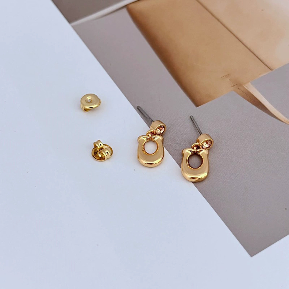 Coach Rhinestone Letter Earrings